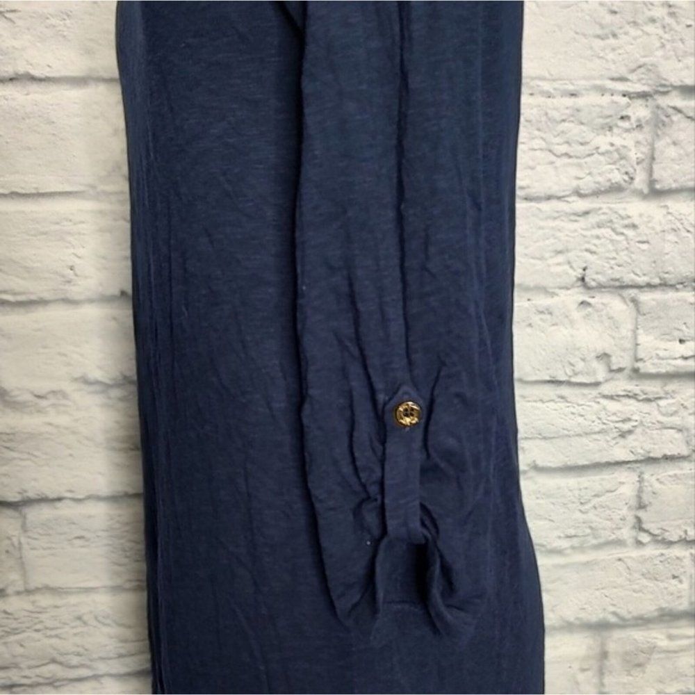 LILLY Pulitzer women's navy blue cotton modal round neck 3/4 sleeve dress Sz S - Picture 4 of 8